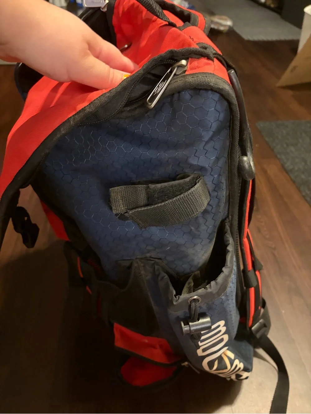 Boombah Red and Navy Men’s Baseball Backpack with Logo